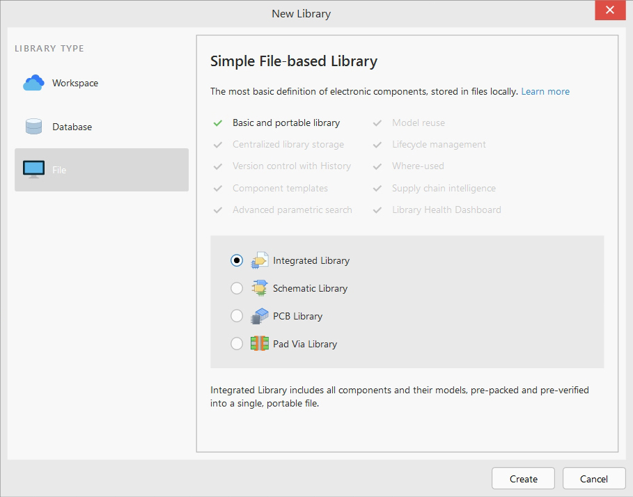 Component Library Editor - Create a new library