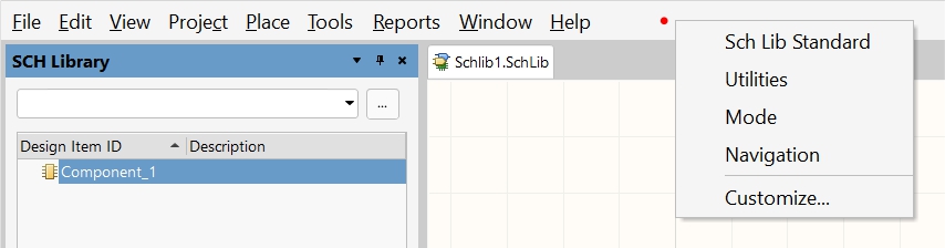 Component Library Editor - Right click