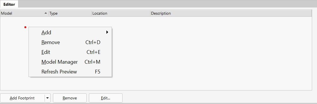 Component Library Editor - Right click