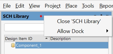 Component Library Editor - Right click