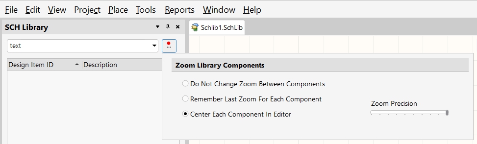 Component Library Editor - Right click