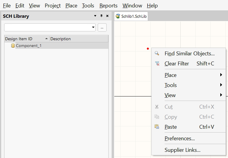 Component Library Editor - Right click