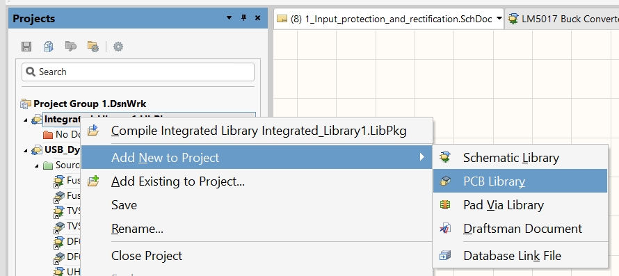Integrated library add new to project PCB library
