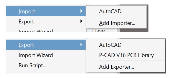 PCB Library - Import / Export